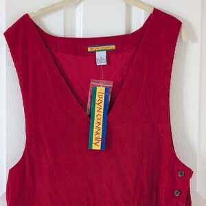 Vintage 90's Red Corduroy Jumper Dres